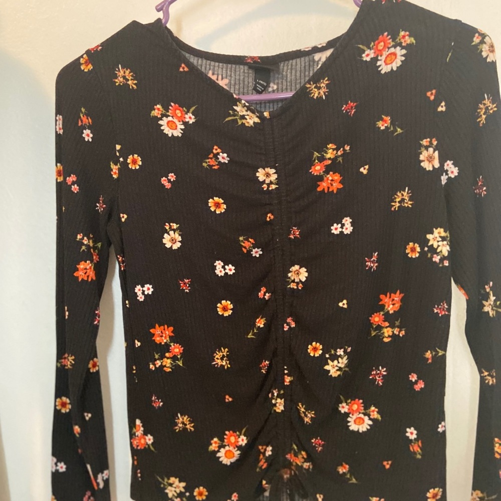 Black Floral Print shirt